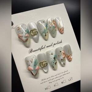 3D Mushroom Green Press Nail Set